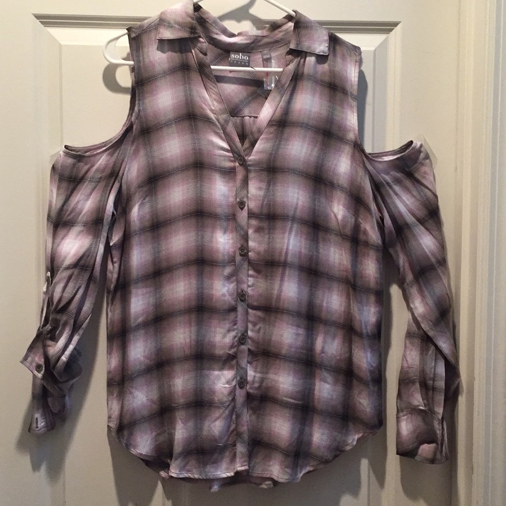 Soho New York & Co Jeans Off- shoulder Top Sz Lg